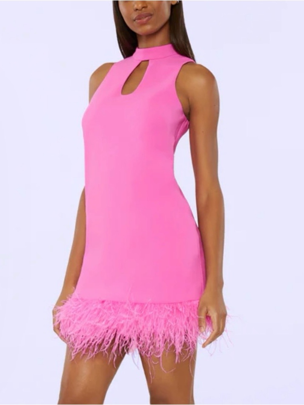 Likely NYC Pink Feather Hem Mini Dress NWT Size 8 Cocktail Party